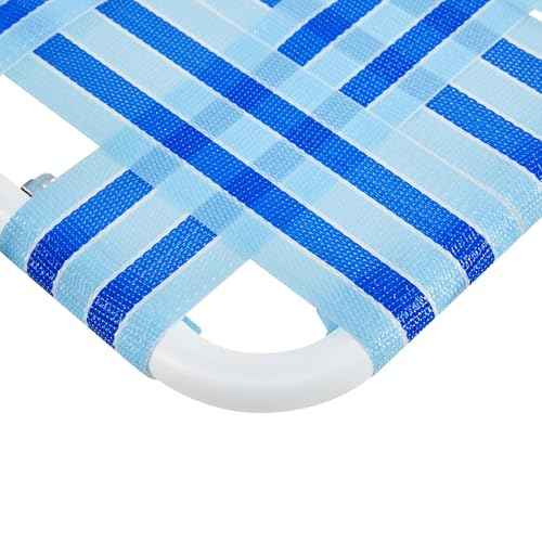 Yaheetech Set of 2 Outdoor Beach Camping Chair, Folding Lawn Chair with Armrests for Adults Portable Robust Iron Frame Chairs for Patio, Backyard, Poolside, Blue