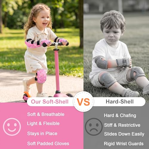 Pink Unicorn Toddler Knee & Elbow Pads Set with Bike Gloves - XS (2-4 Years)