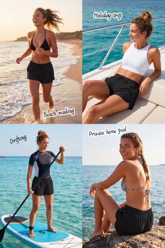Beautikini Medium Black 2-in-1 Period Swimwear Shorts with Pockets