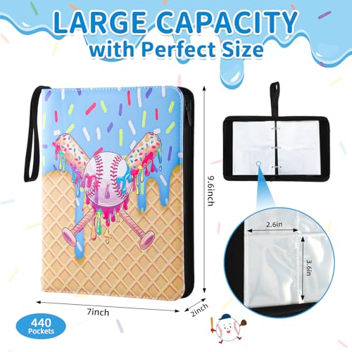 Ice Cream Drip Baseball Card Binder Album 440 Pocket Classic Blue - Jaloro Variation