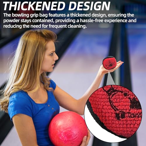 TonGass Microfiber Ultra Dry Bowling Grip Ball Set - Black & Red, 3 Pack