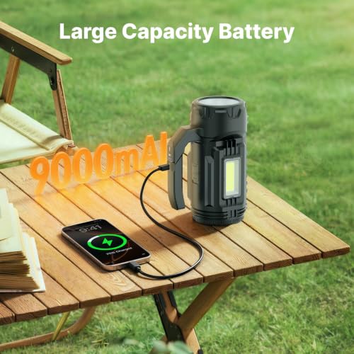 Rechargeable Camping Lantern with Multi-Tool Flashlight Gray/Black - 983LM