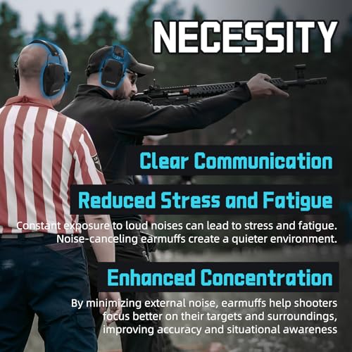 Electronic Ear Protection for Shooting Range - Noise Reduction & Sound Amplification, Black