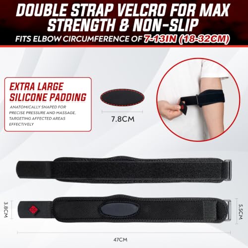 Tennis Elbow Brace XL Silicone Pad Non-Slip Support for Pain Relief - Variation 1