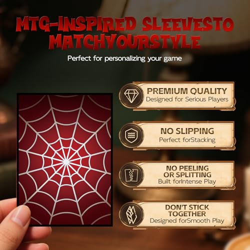 MTG Card Sleeves - Spider Web Design - 100 CT EDH Commander Protective Sleeves
