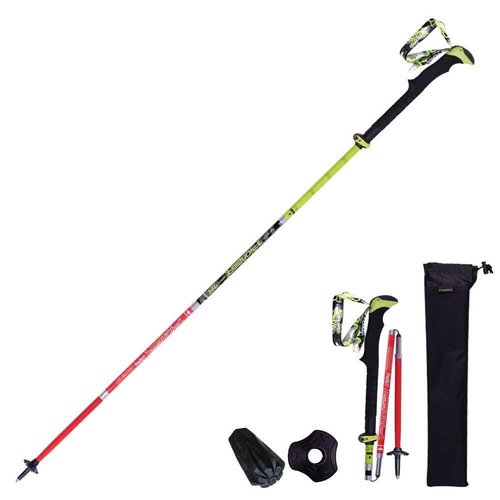 Hiking Poles 7001 Super-Hard Aluminum & Carbon Fiber Trekking Poles, Lightweight, Collapsible, Includes Mud Baskets, Foot Cover & Carry Bag