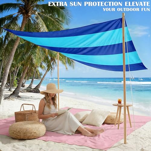 Oversized Waterproof Sandproof Beach Blanket 78" x 110" - Family Size, Easy Carry, Multi-Use