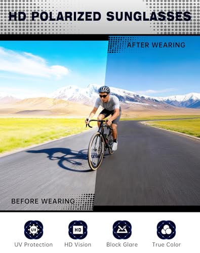 KALIYADI 4-Pack Polarized Sports Sunglasses Men UV400 Protection for Fishing Cycling Driving