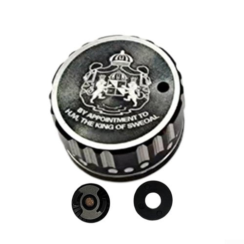 Tooluantmall Spool Tension Mechanical Brake Knob, for ABU3/3.5/4/P5, with Internal Sound Mechanism, Mechanical Aluminum Alloy Parts, Fish Reel Fishing Supplies(Black Silver)