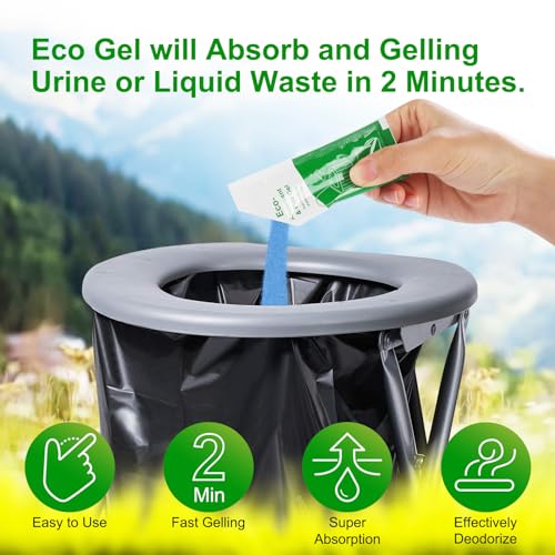 Lemon Scent Poo Gel for Portable Toilet - 50 Pack Eco-Friendly & Odor Control