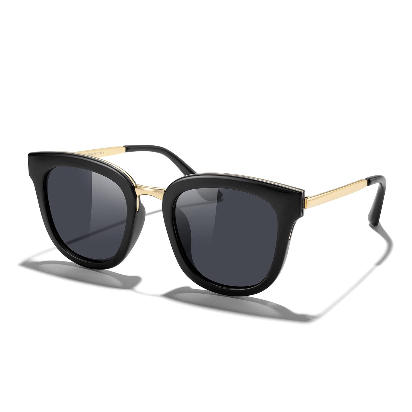 MERRY'S Girls Cat Eye Sunglasses for kids Children Polarized Sunglasses S7001 (Black, 46)