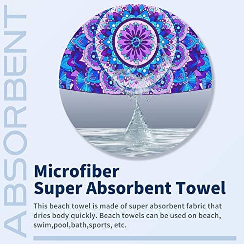 TwoYek Microfiber Beach Towel 71x32 Inches Extra Large Mandala Turtle Stripe 4 Pack