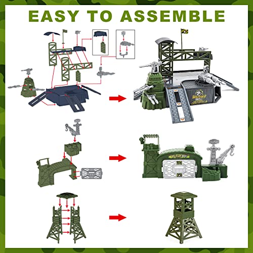 Military Army Playset with Vehicles and 31-Inch Battle Map for Kids 3-5