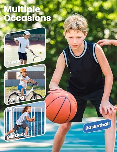 Boys Athletic Shorts 5 Pack - Quick Dry Basketball Shorts with Pockets, Medium / Black, Grey, Navy