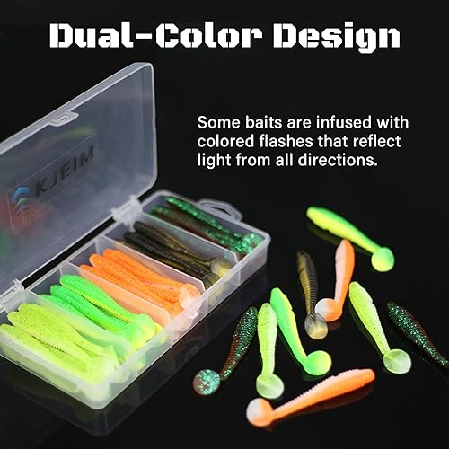 Light Green Paddle Tail Swimbaits 50pcs 3 Inch Soft Plastic Fishing Lures