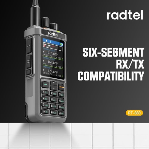 Radtel RT-880G GPS APRS 10w Ham Radio Walkie Talkie Portable CB Radio 1024 Channels HF SSB Rx with Cross-Band Repeater, 2.4 Inch Color Display with Programming Cable SW/MW Antenna