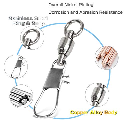 Fishing Swivel Snap Set 50.1lb 25 Pcs High Strength Saltwater Interlock Tackle