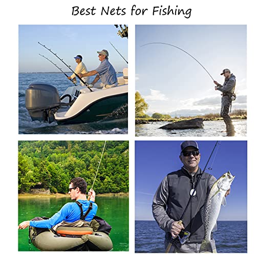 Fly Fishing Landing Net with Wooden Handle and Rubber Mesh - Catch and Release Trout Net