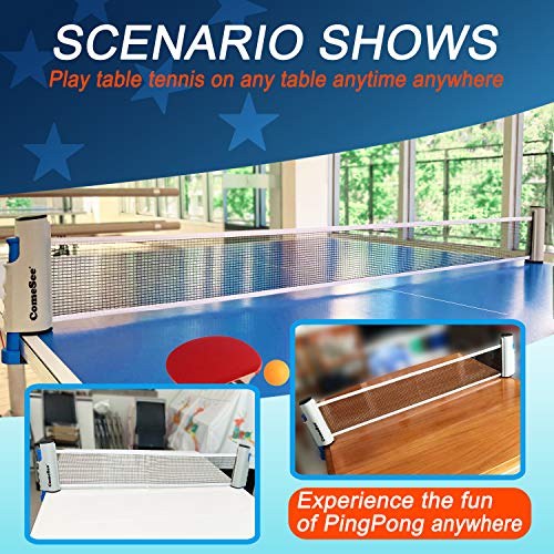 Gray Retractable Ping Pong Net for Any Table - Portable Table Tennis Equipment