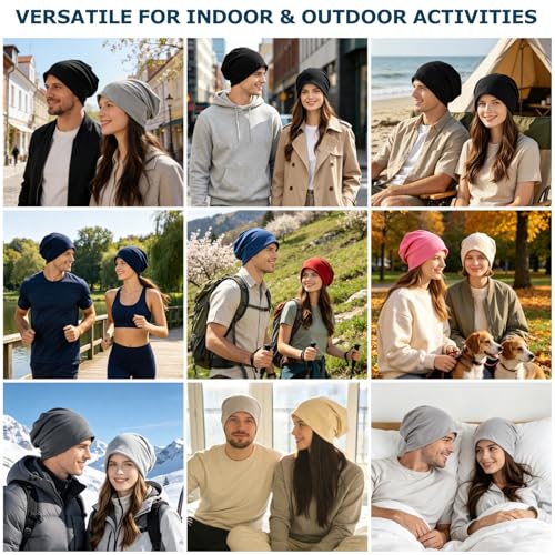 EINSKEY 4-Pack Multicolor Cotton Slouchy Beanie for Men Women - Summer UV Sun Protection