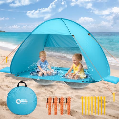 Baby Beach Tent with 2 Built-In Splash Pools UPF 50+ Sun Shade Portable Shade for Infants and Toddlers