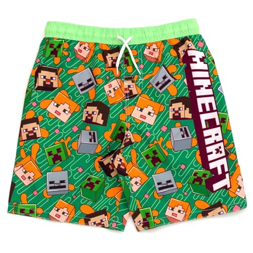 Minecraft UPF 50+ Swim Trunks Bathing Suit Toddler to Big Kid Sizes (4T - 18-20)