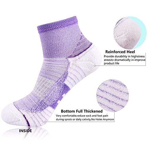 Women's Athletic Ankle Socks 5-9 / Multicolor Cushioned Quarter Socks