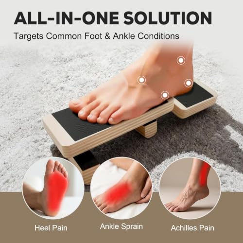 Wooden Single Leg Balance Board for Ankle Strength & Stability Training