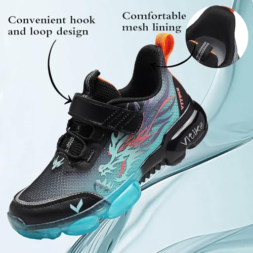 Kids Breathable Athletic Sneakers - Big Kid Black, Orange, Blue 5-8222qd