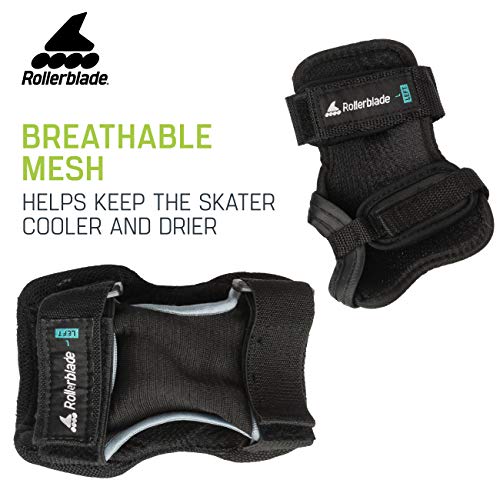 Rollerblade Inline Skating Protective Gear Set Medium - Knee, Elbow & Wrist Pads, Black