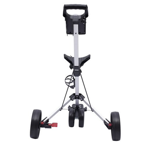 Jiabailie ZH-A028 Lightweight Golf Push Cart, 3 Wheels Folding Golf Push Cart Golf Trolley with Cup Holder, Portable Quick Open Fold Golf Push Cart for Golf Clubs and Golf Bag