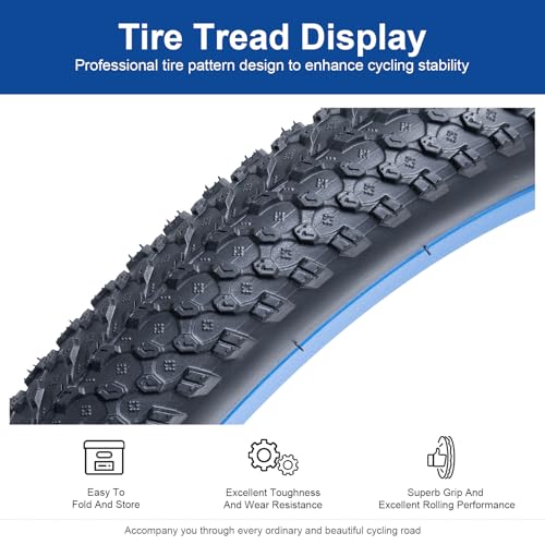 18x1.95 Bike Tire - Folding Replacement Bicycle Tire 53-355 for City & Road Bikes