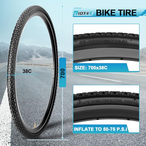 700x38C Bike Tires Set with Inner Tubes & Levers - Wear-Resistant & Foldable