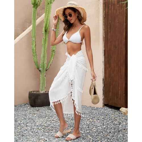 Eicolorte Sarong Cover Up Womens Beach Cover Up Bikini Bathing Suit Swimsuit Swimwear Coverup Sarong Pareo Wraps for Women