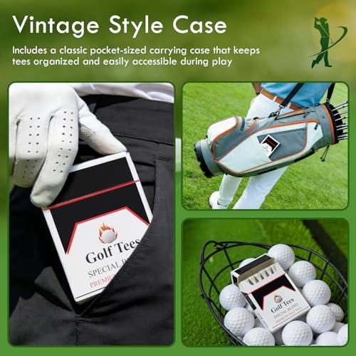 24PCS Vintage-Style Bamboo Golf Tees - 3.25 Inch Professional Golf Accessories