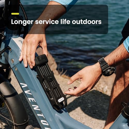 Heavy Duty Folding Bike Lock with Key - Anti-Theft Steel Cable for Electric and Folding Bikes