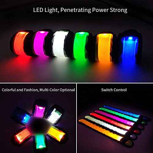 LOBKIN Safety Bracelets, LED Slap Armband Kids Walking at Night Safe LED Light Wrist Light Reflective Belt, Magic Band Running Lights for Runners