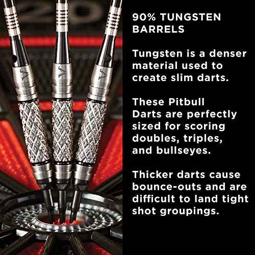 Viper Pitbull 90% Tungsten Soft Tip Darts with Storage/Travel Case, 18 Grams