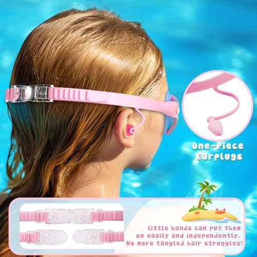 COOLOO Kids Swim Goggles 2 Pack Swimming Goggles Anti-Fog UV Protection Wide View Waterproof Kids Goggles for Boys Girls 3-15
