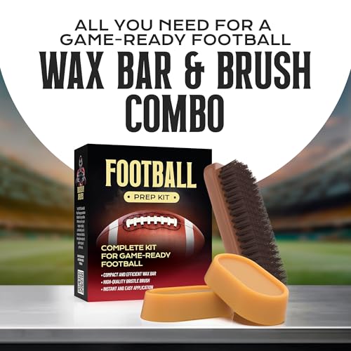 Football Prep Kit with Wax Bars & Brush for Leather Balls - Improve Grip & Tack