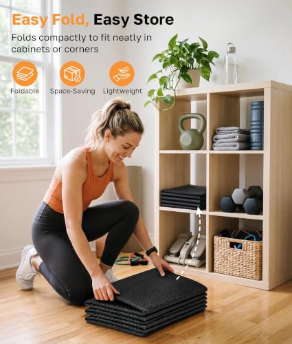 72.1 x 31.4 Inch Foldable Rubber Treadmill and Exercise Bike Mat Waterproof