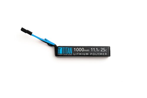 Titan Airsoft LiPo Battery (Lithium Polymer) | 1000mAh Airsoft Battery 11.1v LiPo Stick - Tamiya Plug | Fast Trigger Response Airsoft Gun Battery | Lithium Polymer Airsoft Battery Made in The USA