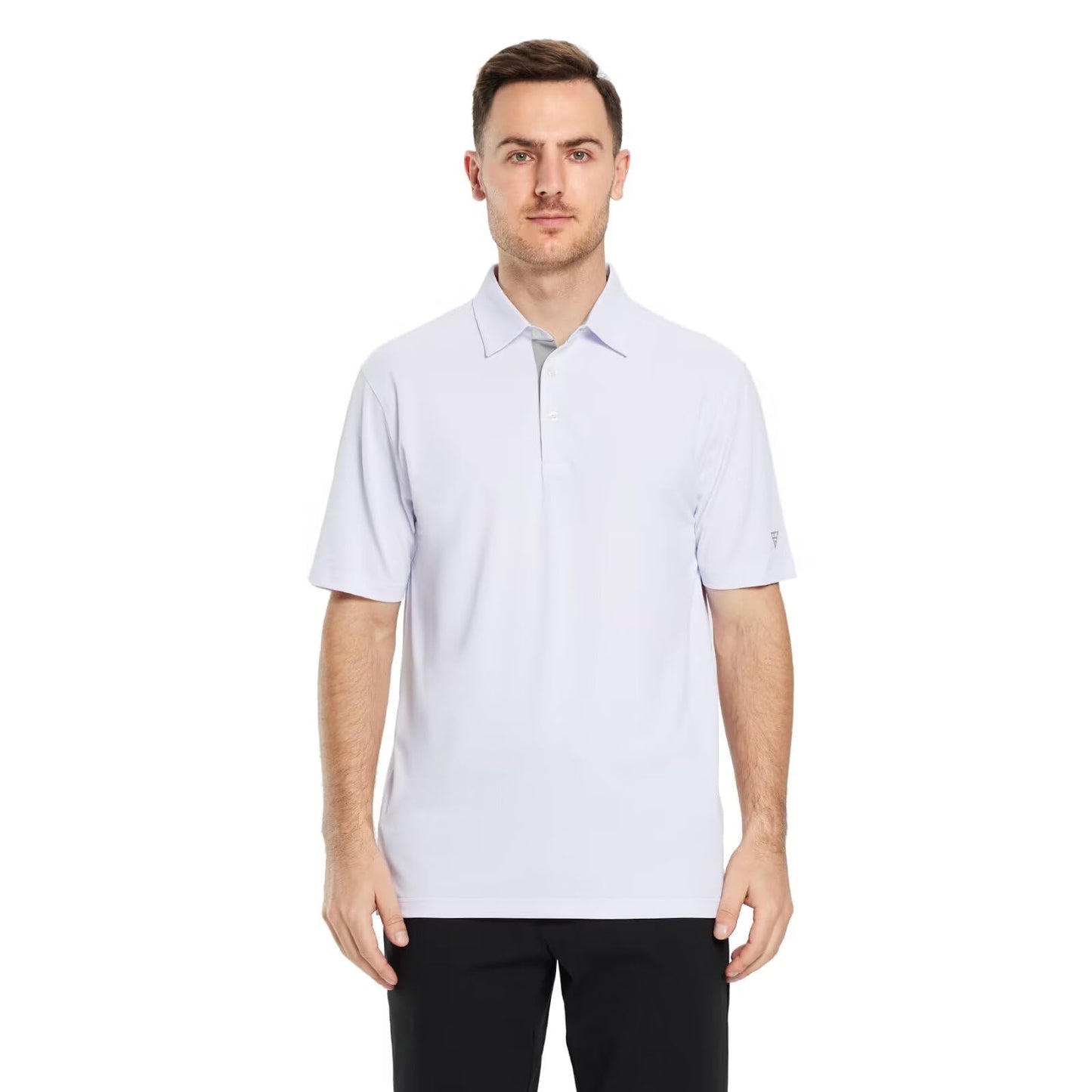 M MAELREG Mens Pique Polo Shirts Short Sleeve Performance Moisture Wicking Quick Dry Casual Golf Shirts for Men White