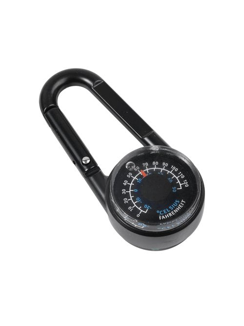 Compass with Hiking Buckle, Luminous Directional Markers, Easy Attachment for Bags, Belt Loops, and Backpacks, Black