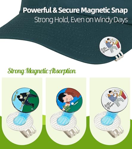 Ugotit Magnetic Golf Ball Marker with Hat Clip - 3 Pack