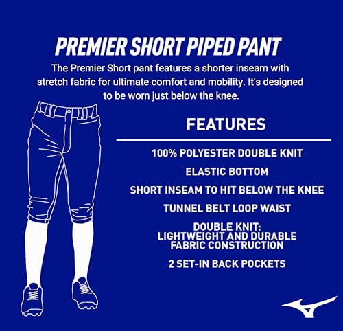 Men's Baseball Shorts with Piped Design, White/Navy, Small