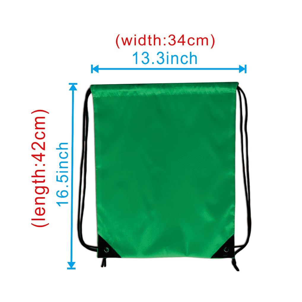 JohahaTim Drawstring Backpack Bulk 24Pcs Draw String Backpack Bags DIY Gym Sports Traveling Yoga Cinch Bag Sackpack Drawstring(green)