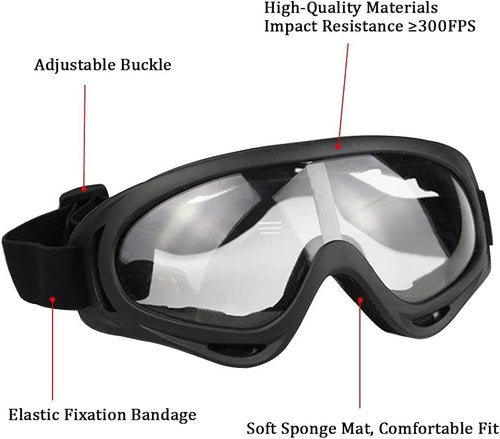 Aoutacc Airsoft Half Face Mask Steel Mesh and Goggles sSet, Tactical Masks Protection Gear for Paintball BBS CS Nerf Game Cosplay Halloween Costume Accessories (Black with Pattern)