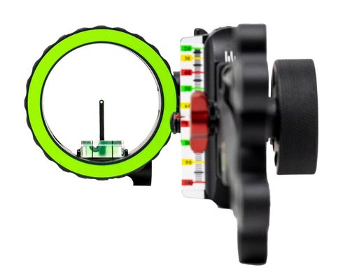 RL-2 Single Pin Slider Bow Sight - .019 Fiber Pin with 2nd & 3rd Axis Adjustments and Enclosed Fiber Optic Ring - Black - Right Handed