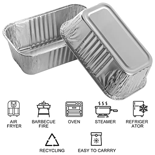 Mini Aluminum Loaf Pans 100 Pack - 6 x 3.5 x 2 Inch Disposable Baking Molds - Perfect for Bread Cake and Holiday Treats
